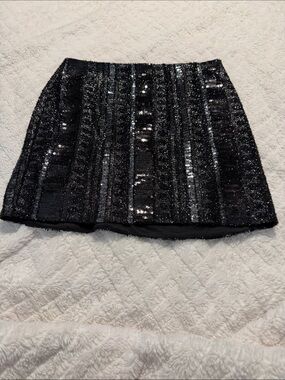 Express Black Sequin Mini Skirt